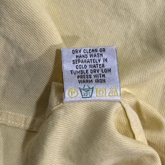 Bugatchi Men Large Yellow Classic Fit Short Sleeve Shirt - Picture 5 of 7